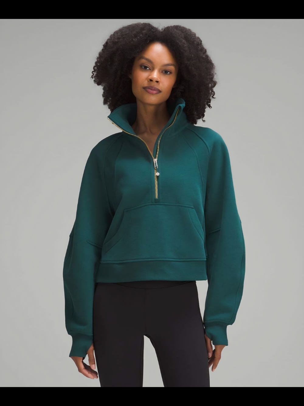 Lululemon Scuba Oversized Funnel Neck Half Zip In Storm Teal
